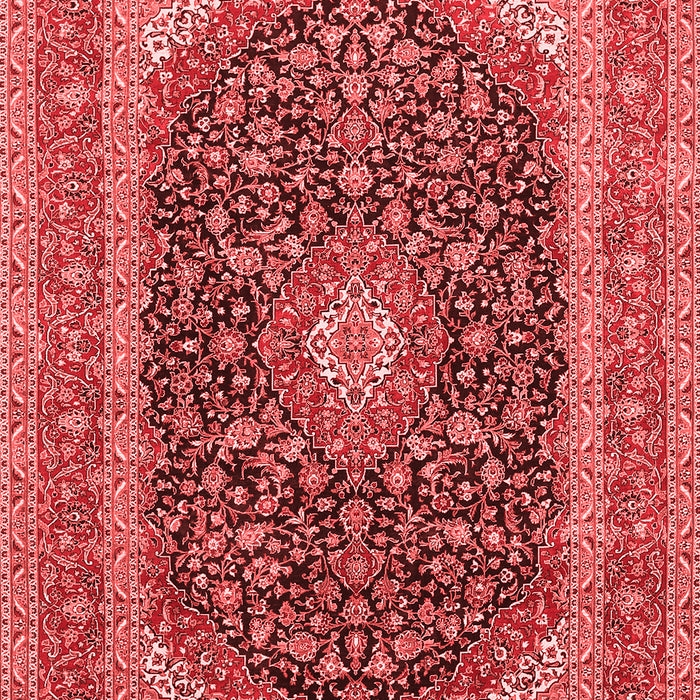 Machine Washable Medallion Red Traditional Rug, wshtr417red