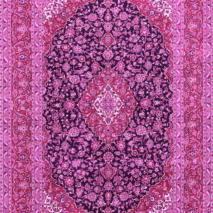 Machine Washable Medallion Pink Traditional Rug, wshtr417pnk