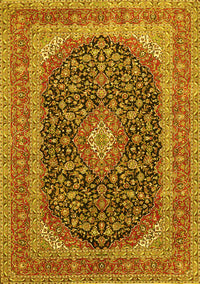 Medallion Yellow Traditional Rug, tr417yw