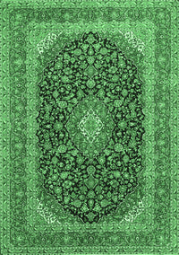 Medallion Emerald Green Traditional Rug, tr417emgrn