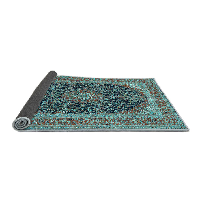 Sideview of Medallion Light Blue Traditional Rug, tr417lblu