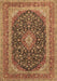 Medallion Brown Traditional Rug, tr417brn