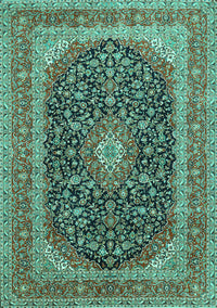 Medallion Turquoise Traditional Rug, tr417turq