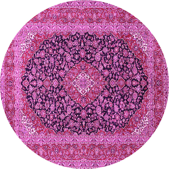 Round Medallion Pink Traditional Rug, tr417pnk