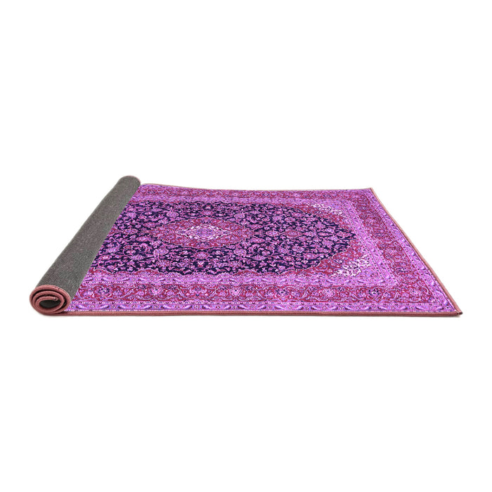 Sideview of Medallion Purple Traditional Rug, tr417pur