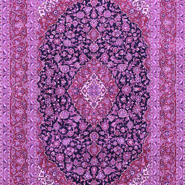 Machine Washable Medallion Purple Traditional Area Rugs, wshtr417pur