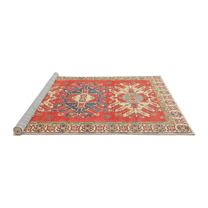 Sideview of Machine Washable Traditional Red Rug, wshtr418