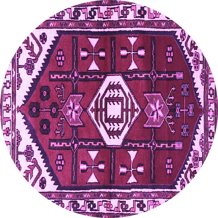 Round Persian Purple Traditional Rug, tr4180pur