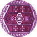 Round Persian Purple Traditional Rug, tr4180pur