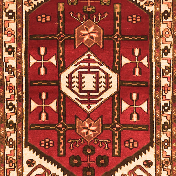 Serging Thickness of Machine Washable Persian Orange Traditional Area Rugs, wshtr4180org