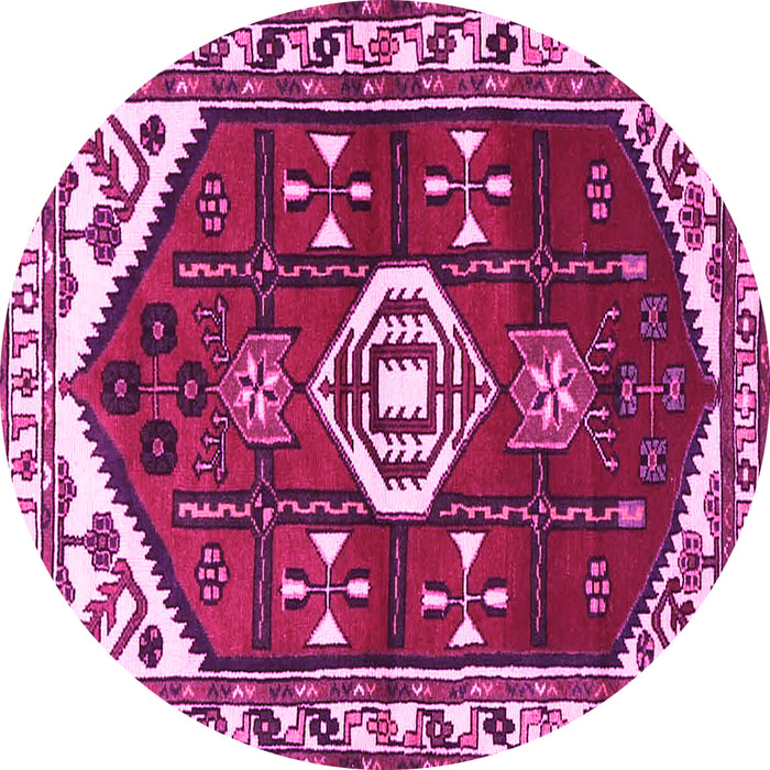 Round Persian Pink Traditional Rug, tr4180pnk
