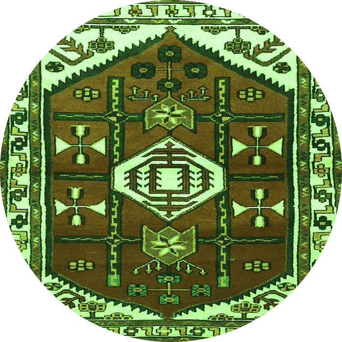 Square Persian Green Traditional Rug, tr4180grn