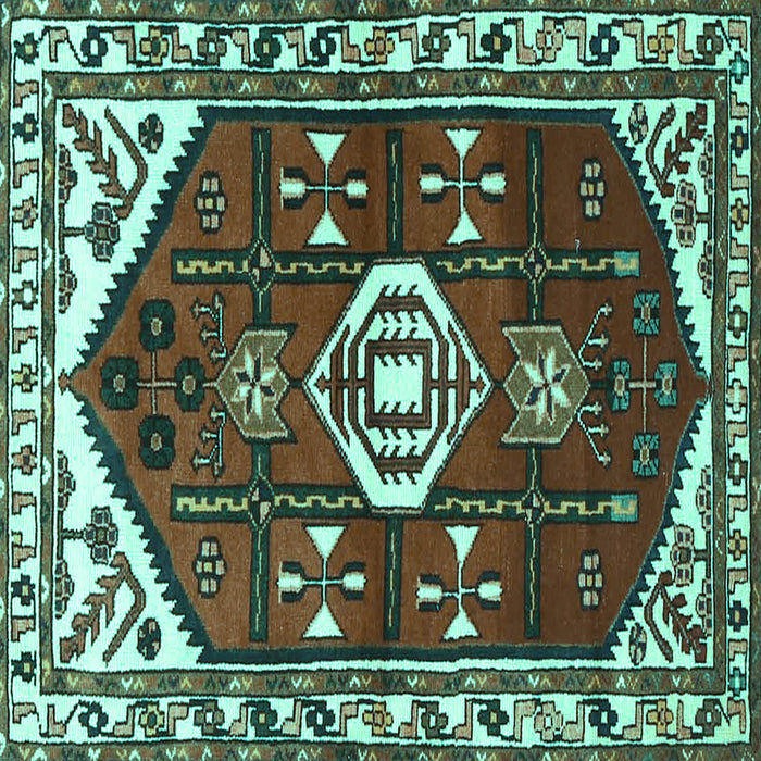 Square Persian Turquoise Traditional Rug, tr4180turq