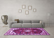 Machine Washable Persian Purple Traditional Area Rugs in a Living Room, wshtr4180pur