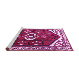 Sideview of Machine Washable Persian Pink Traditional Rug, wshtr4180pnk