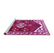 Sideview of Machine Washable Persian Pink Traditional Rug, wshtr4180pnk