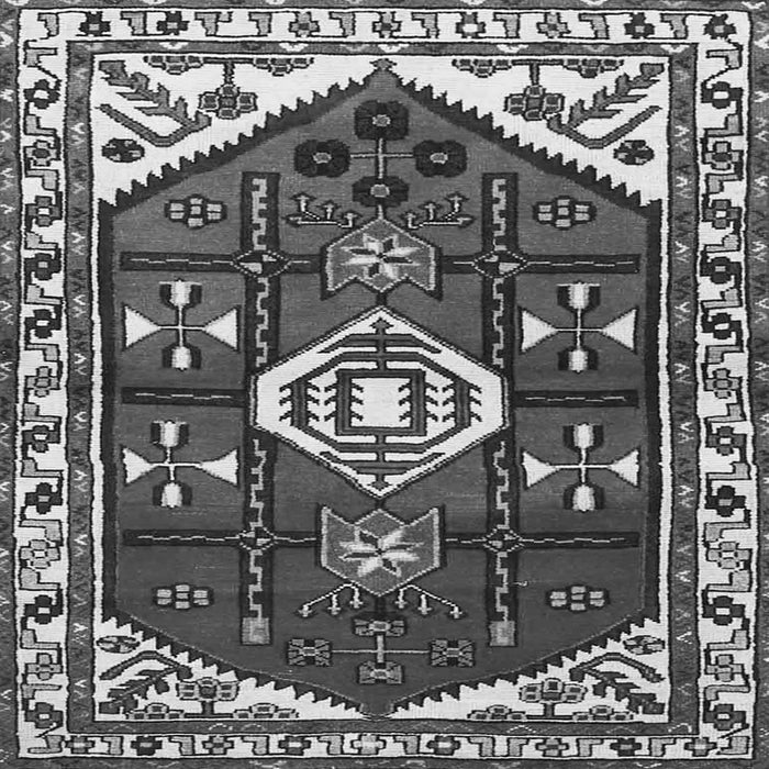 Round Machine Washable Persian Gray Traditional Rug, wshtr4180gry