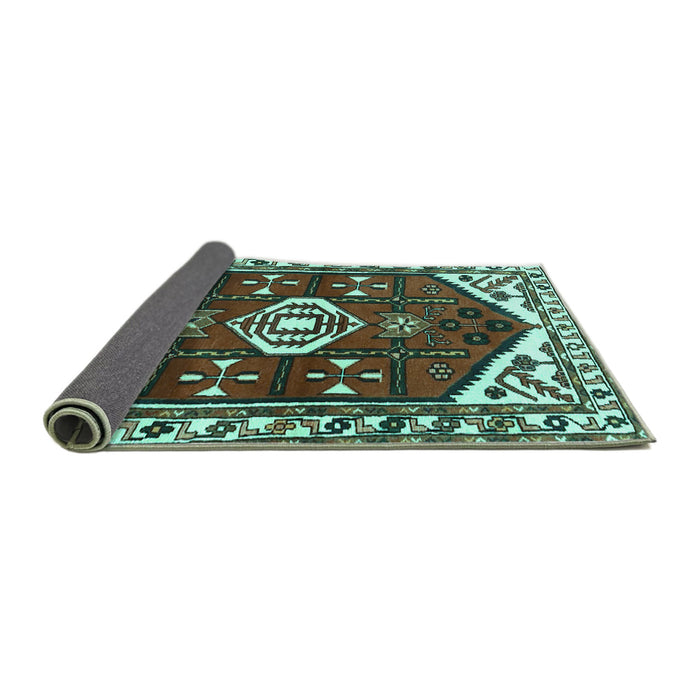 Sideview of Persian Turquoise Traditional Rug, tr4180turq