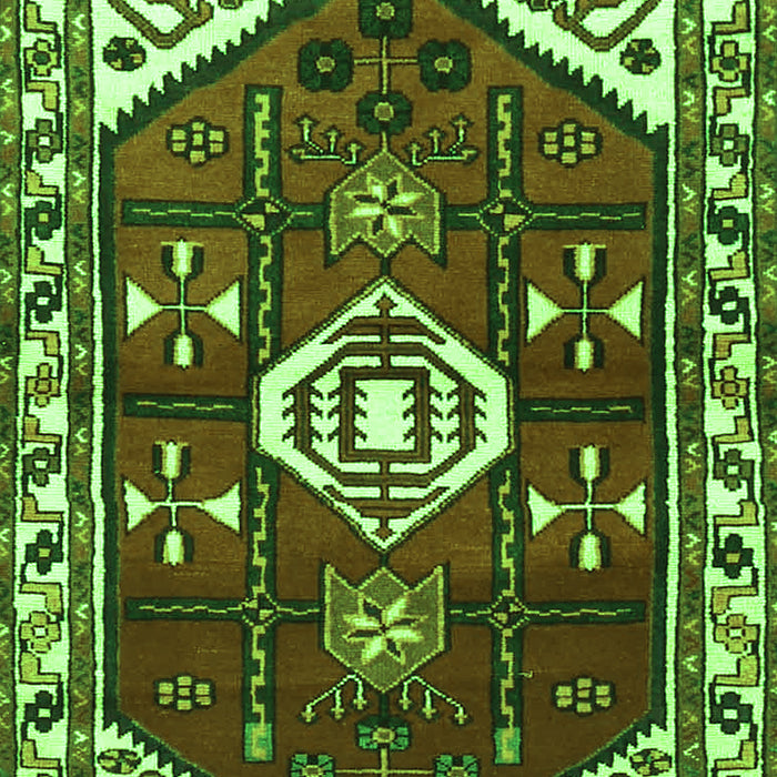 Serging Thickness of Machine Washable Persian Green Traditional Area Rugs, wshtr4180grn