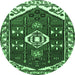 Round Persian Emerald Green Traditional Rug, tr4180emgrn