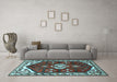 Machine Washable Persian Light Blue Traditional Rug in a Living Room, wshtr4180lblu