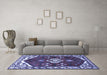 Machine Washable Persian Blue Traditional Rug in a Living Room, wshtr4180blu