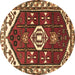 Round Persian Brown Traditional Rug, tr4180brn