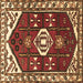 Square Persian Brown Traditional Rug, tr4180brn