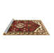 Sideview of Machine Washable Persian Brown Traditional Rug, wshtr4180brn