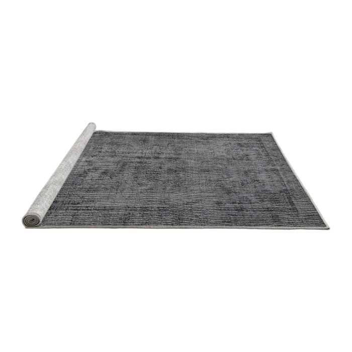 Sideview of Machine Washable Traditional Dark Gray Rug, wshtr4181