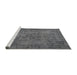 Sideview of Machine Washable Traditional Dark Gray Rug, wshtr4181