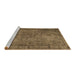 Sideview of Machine Washable Persian Brown Traditional Rug, wshtr4181brn