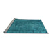 Sideview of Machine Washable Persian Light Blue Traditional Rug, wshtr4181lblu