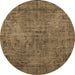 Round Persian Brown Traditional Rug, tr4181brn