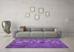 Machine Washable Persian Purple Traditional Area Rugs in a Living Room, wshtr4181pur