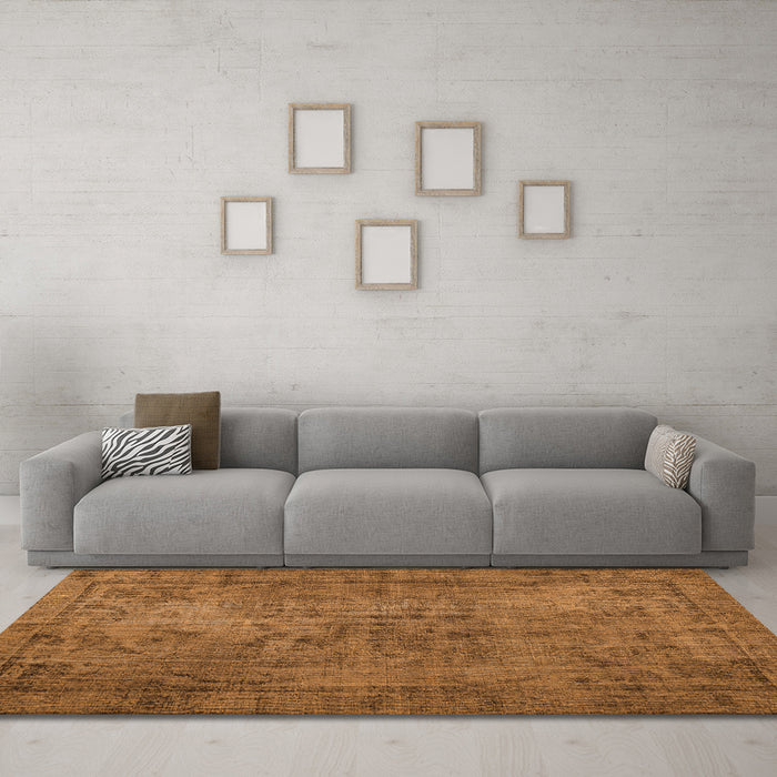 Machine Washable Persian Orange Traditional Area Rugs in a Living Room, wshtr4181org