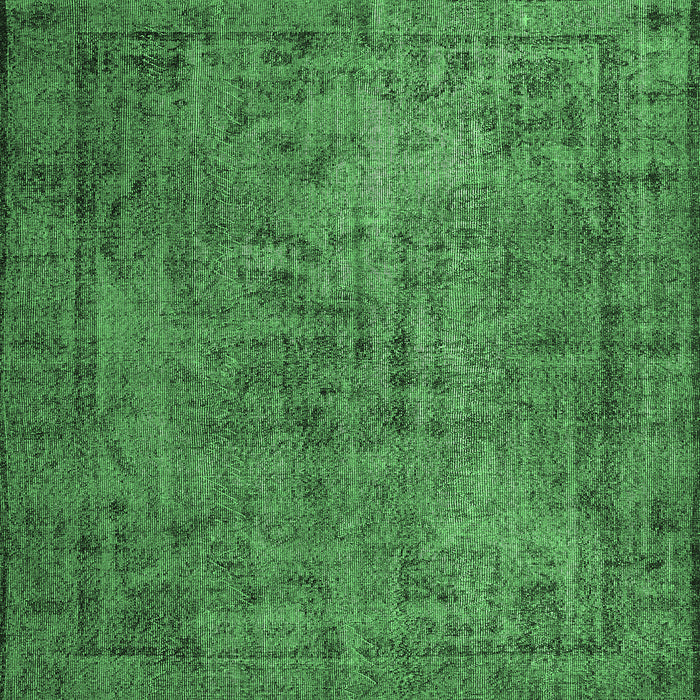 Square Machine Washable Persian Emerald Green Traditional Area Rugs, wshtr4181emgrn