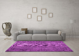Machine Washable Persian Pink Traditional Rug in a Living Room, wshtr4181pnk