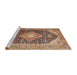 Sideview of Machine Washable Traditional Brown Red Rug, wshtr4182