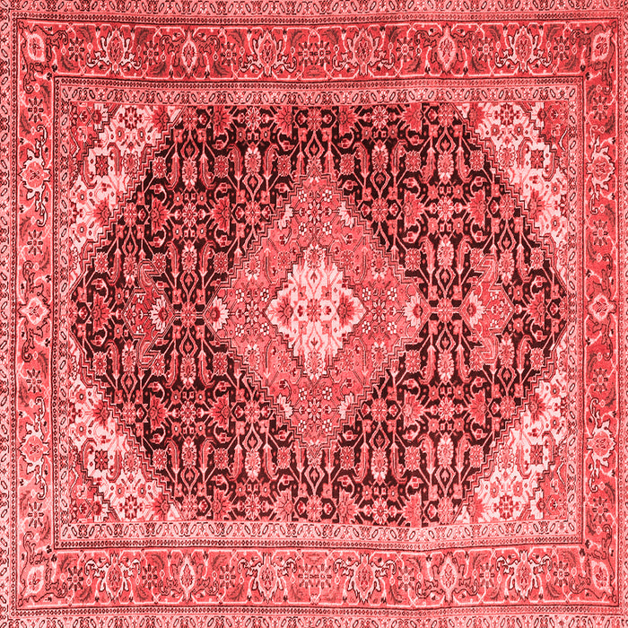 Machine Washable Medallion Red Traditional Rug, wshtr4182red