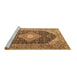 Sideview of Machine Washable Medallion Brown Traditional Rug, wshtr4182brn