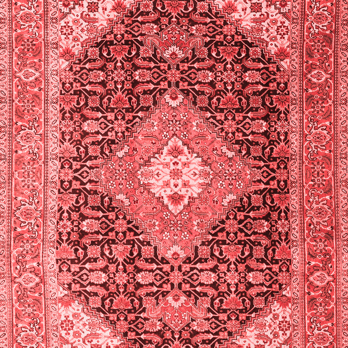 Machine Washable Medallion Red Traditional Rug, wshtr4182red