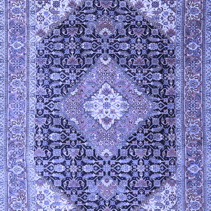 Machine Washable Medallion Blue Traditional Rug, wshtr4182blu
