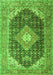 Serging Thickness of Machine Washable Medallion Green Traditional Area Rugs, wshtr4182grn