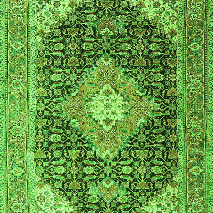 Serging Thickness of Machine Washable Medallion Green Traditional Area Rugs, wshtr4182grn