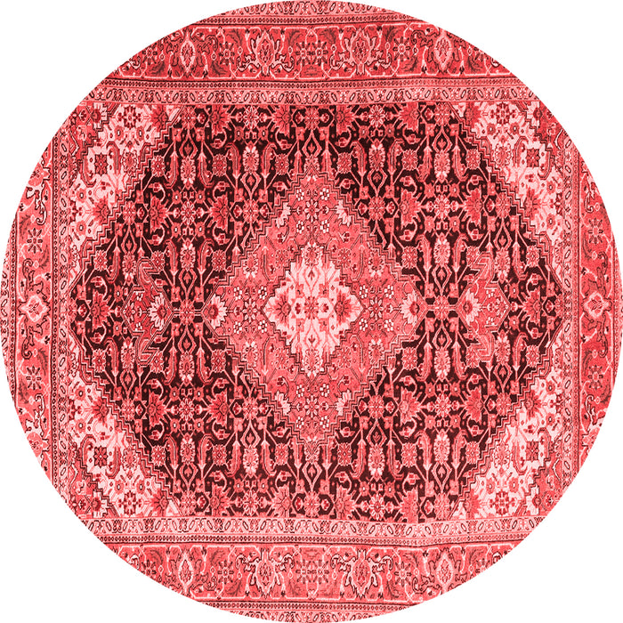 Machine Washable Medallion Red Traditional Rug, wshtr4182red