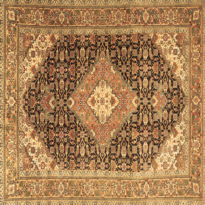 Square Machine Washable Medallion Brown Traditional Rug, wshtr4182brn