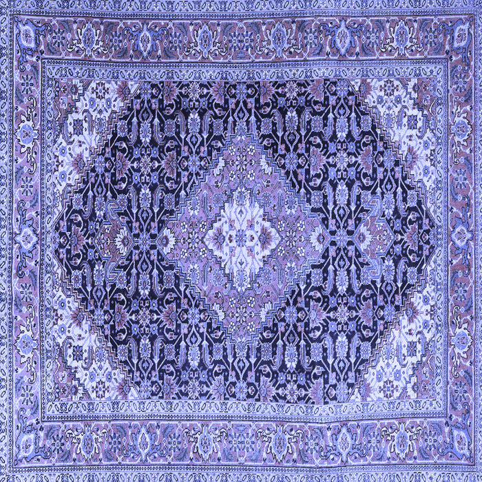 Square Medallion Blue Traditional Rug, tr4182blu
