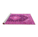 Sideview of Machine Washable Medallion Pink Traditional Rug, wshtr4182pnk