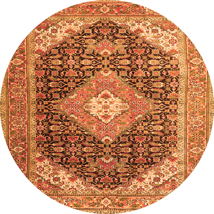 Square Medallion Orange Traditional Rug, tr4182org
